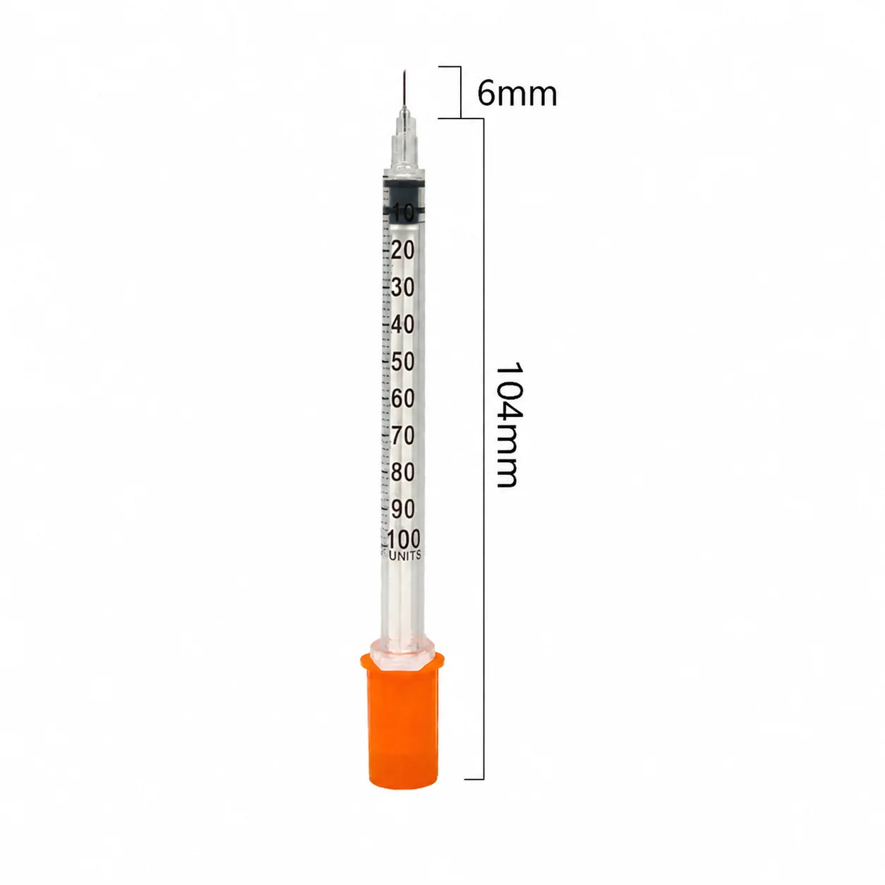 Disposable Plastic Veterinary Syringe 0.5/1ml Sterile Model with Orange Cap Needle for Pet Livestock Feeding and Care Work Qme 1ml-31Gx6mm 40 PCS