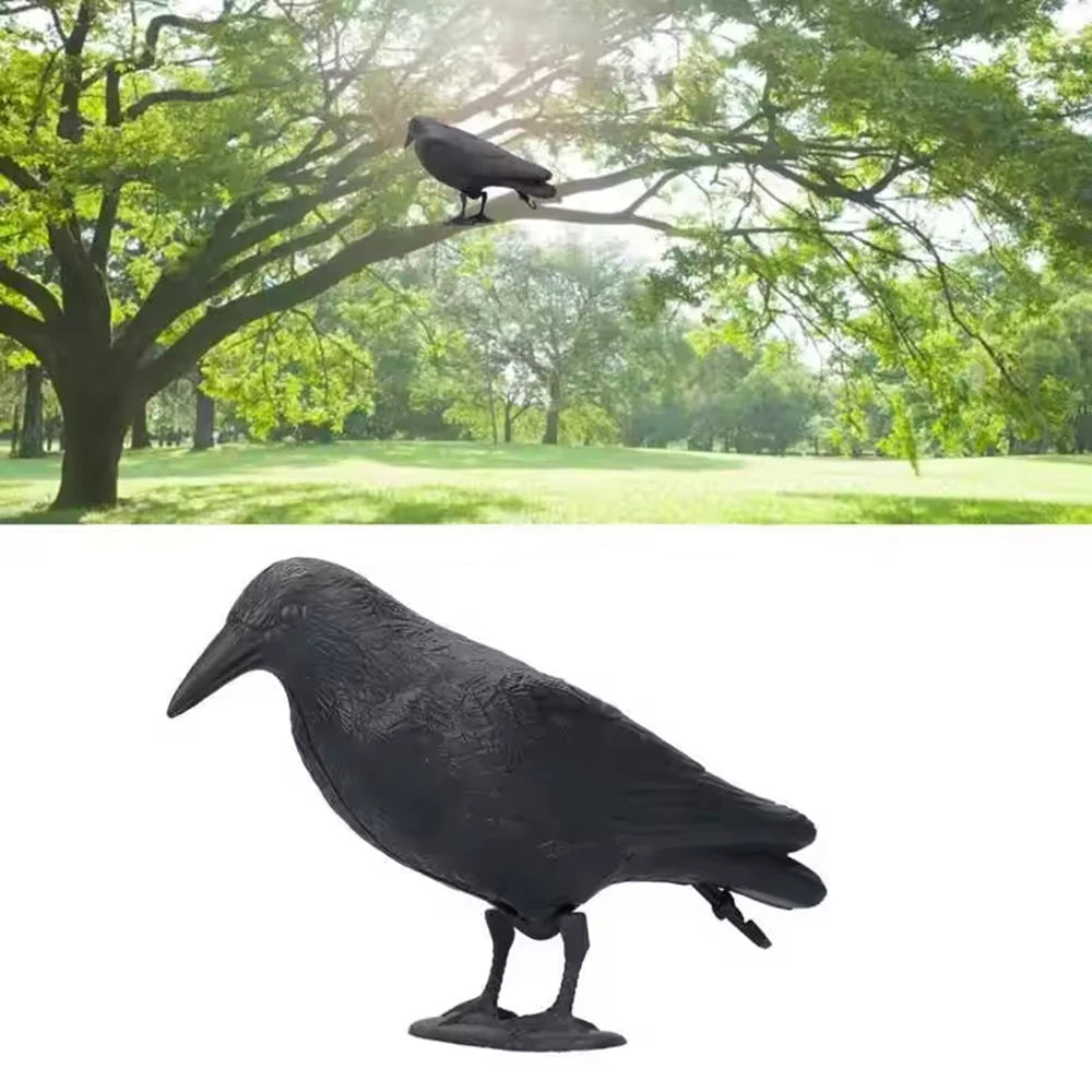 1PC Crow Decoration Simulation Plastic Crow Decoration With Footposts Courtyard Garden Qme Default Title