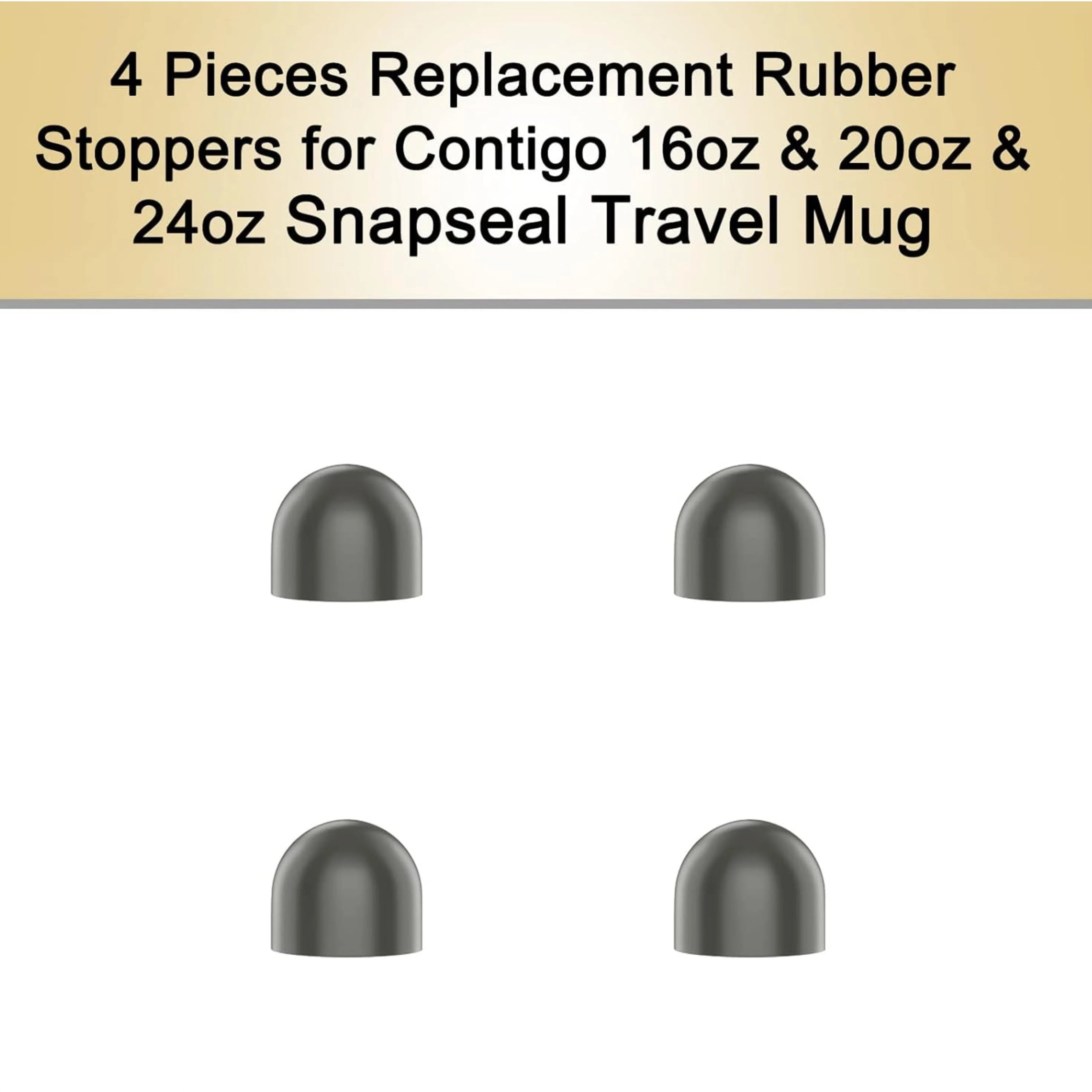 4-Pack Rubber Stopper Contigo Snapseal Travel Mug Lid Replacement Qme