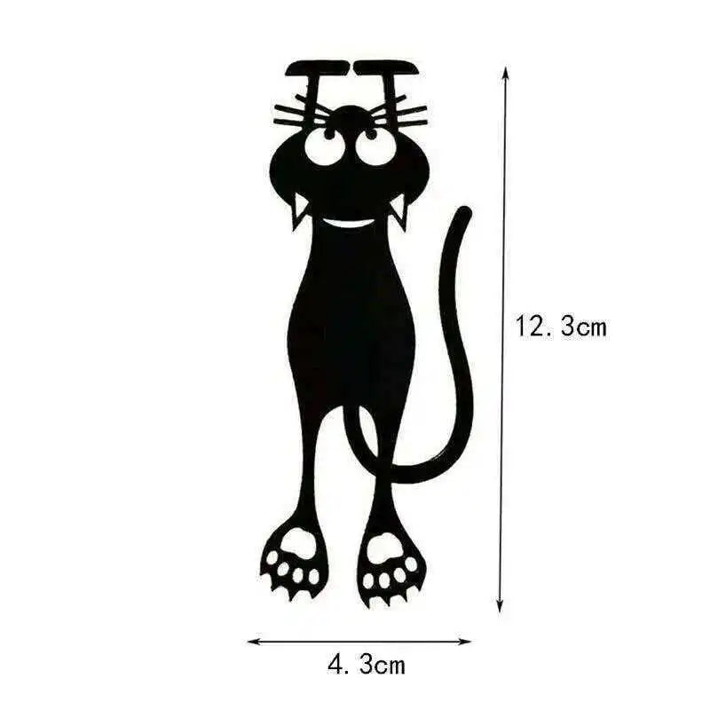 1 Small Cat Bookmark Hollowed Out Black Hanging Qme