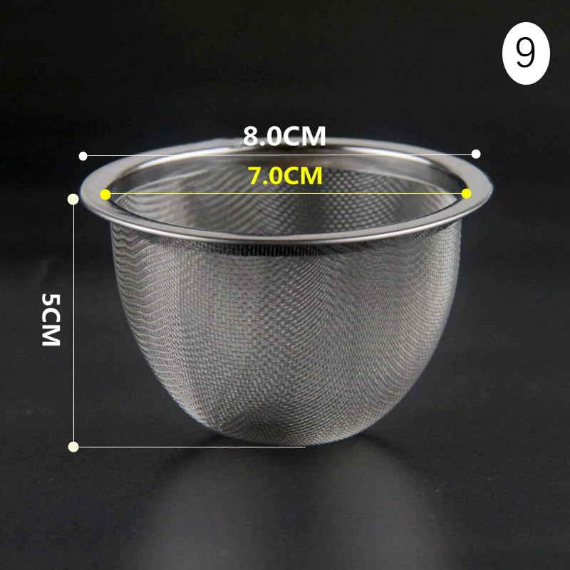 304 Stainless Steel Reusable Tea Infuser Tea Strainer Teapot Loose Tea Leaf Spice Tea Filter Kitchen Accessories Qme 9