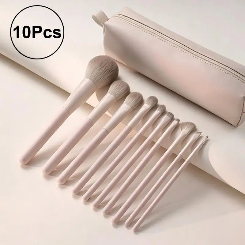 Beginner Makeup Brush 7- Foundation Concealer Eyeshadow Cosmetic Qme 10Pcs