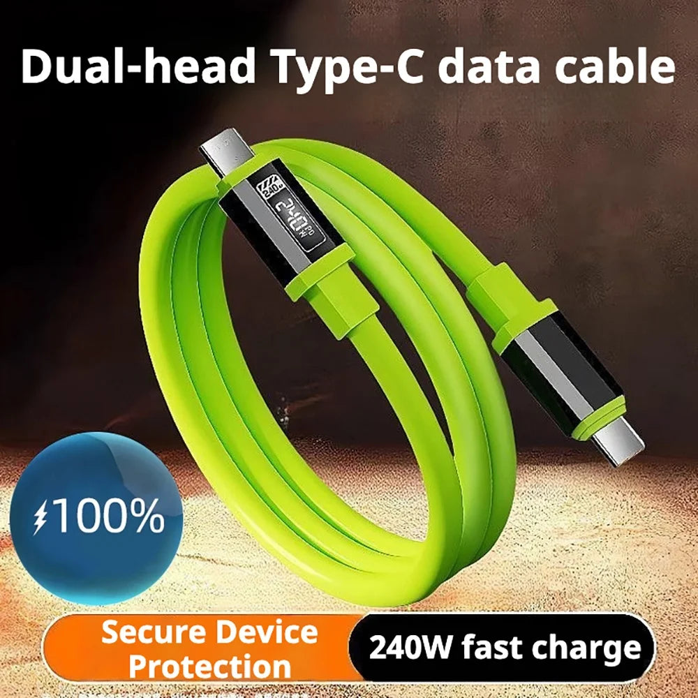 USB C 240W PD Data Cable Mobile Phone Fast Charge USB Cord Quick Charging Wire for iPhone HUAWEI HONOR Xiaomi USB PD to PD cable Qme