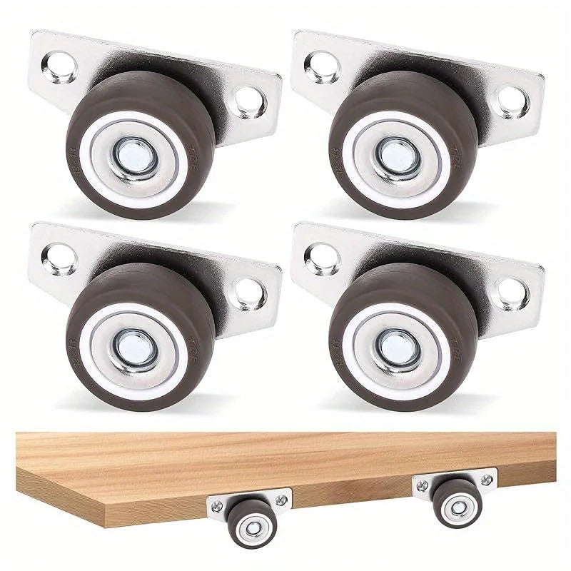 Side Mounted Casters, Home Appliance Casters, Non Rotating Rigid Small Wheels Suitable for Furniture DIY Projects, Cabinets Qme
