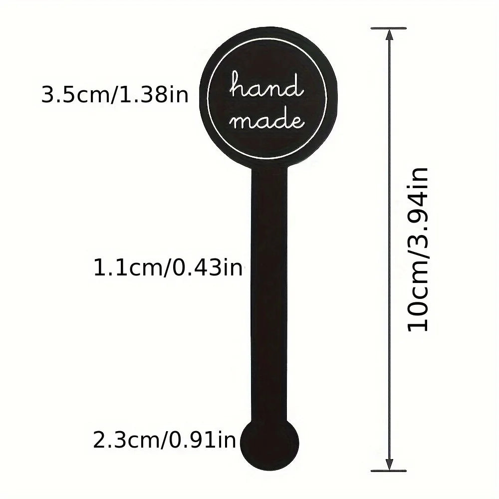 100/200pcs black Thank you long sealing sticker pudding bottle sticker, baking box label sticker, baking, handicraft products Qme 200pcs