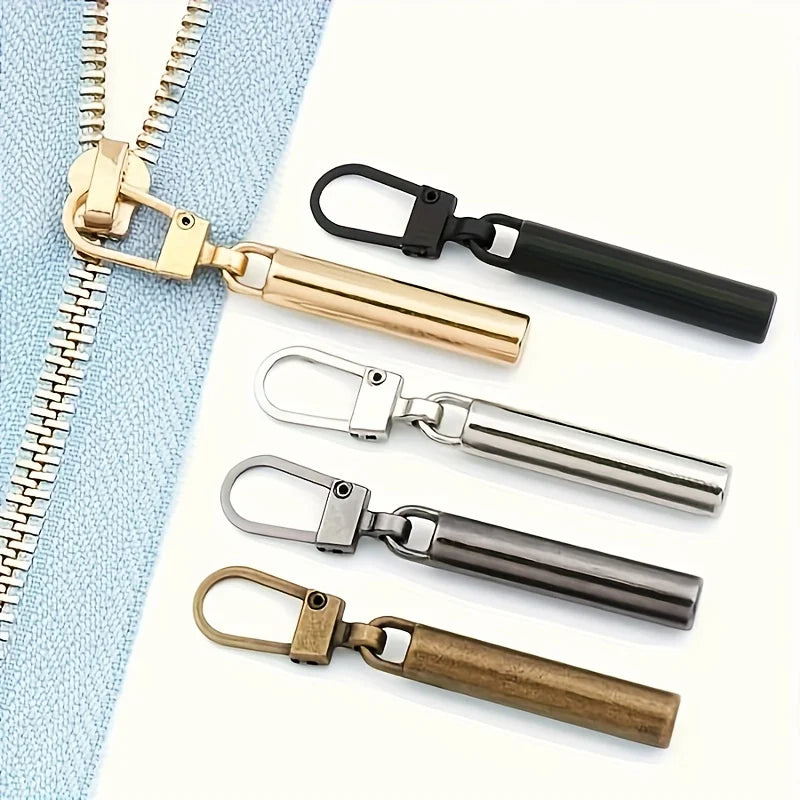 5-Piece Elegant Removable Cylinder Metal Zipper Zipper - Alloy, Black, Gold and Silver Zipper, Sewing Tools, Hand Accessories Qme