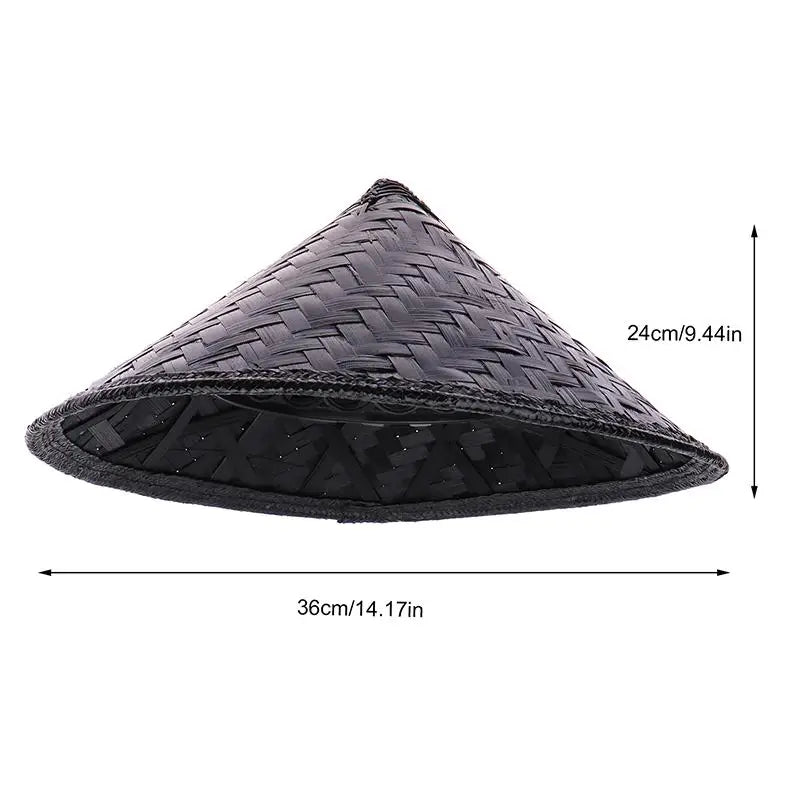 Hat Samurai Straw Ninja Chinese Cosplay Japanese Rice Asian Bamboo Qme Black