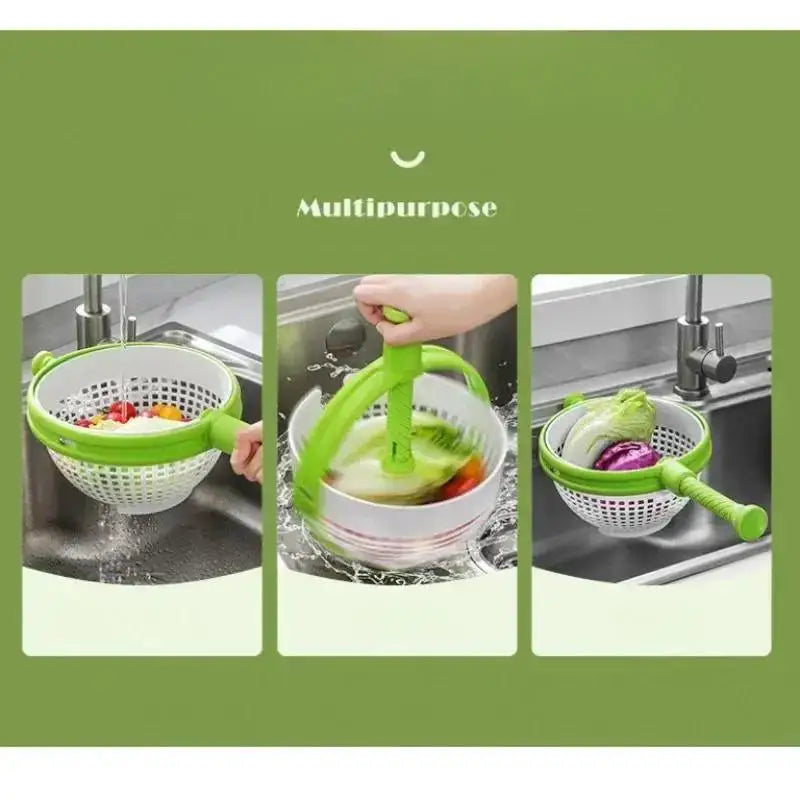 Rotating Drainage Basket Vegetable And Fruit Cleaning Basket Dehydration And Water Throwing Household Rotating Drainage Basket Qme