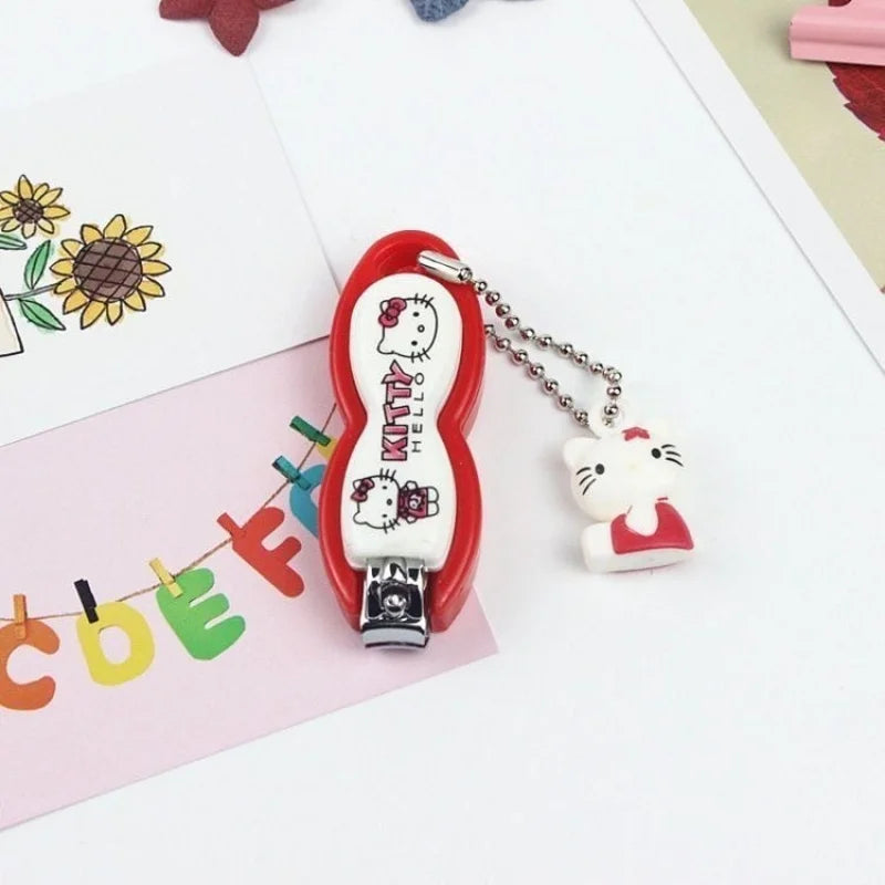 Hello Kitty Car Keychain Nail Clippers Cute and Creative 3D Couple Backpack Charms Nail Clippers Car Keychain Charms Qme