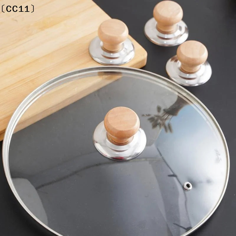 Pot Lib Knobs Caps Wooden Heat-resistant Cooking Pan Lid Covers Qme