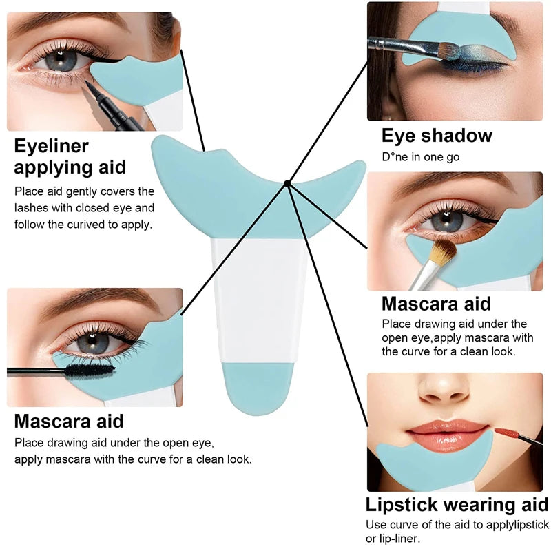 Silicone Eyeliner Makeup Stencils Wing Tips Marscara Drawing Lipstick Qme