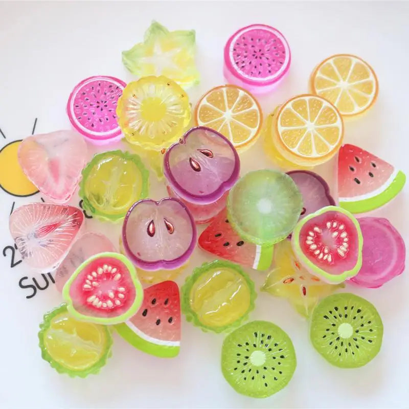 10PCS Mini Adorable Watermelon Flat Back Cabochons Kawaii Fruit Pieces for DIY Scrapbook Gift Wrapping Decor Qme