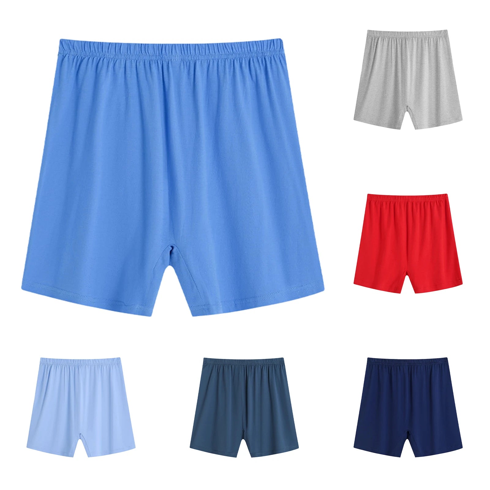 Men's Solid Color Casual Loose Underwear Elastic High Waist Breathable Shorts Thin Soft and Comfortable Sleepwear Homewear Qme