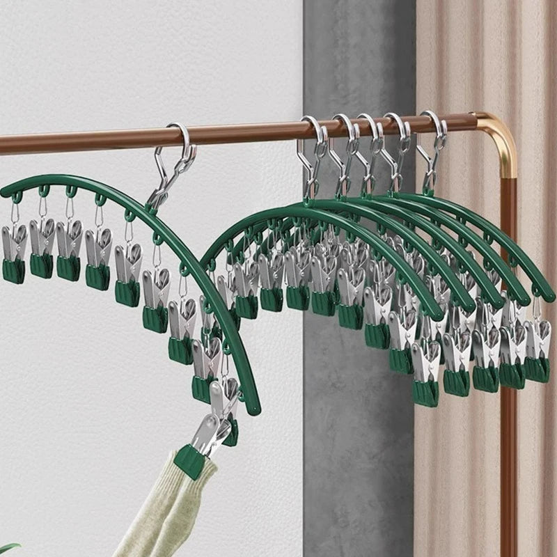 Non-slip Clothes Rack Underwear Clip Towel Hanger Stainless Steel Qme
