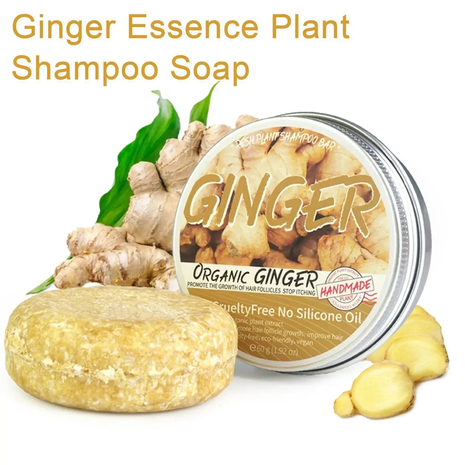 Ginger Polygonum Soap Shampoo Cold Processed Hair Bar Pure Plant Qme