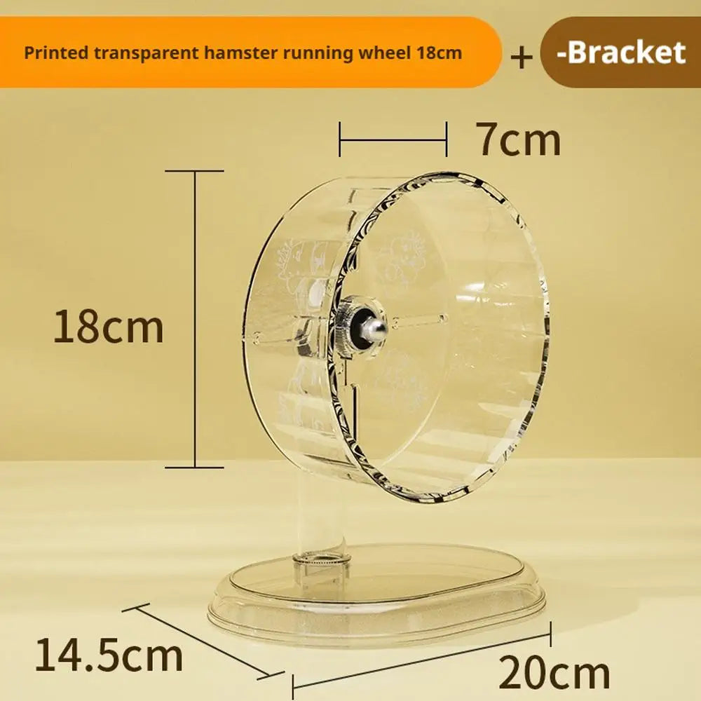 Hamster Running Sport Transparent Running Wheel Support Toy Small Pet Roller Bearing Silent Running Wheel Pets Accessories Qme 18cm