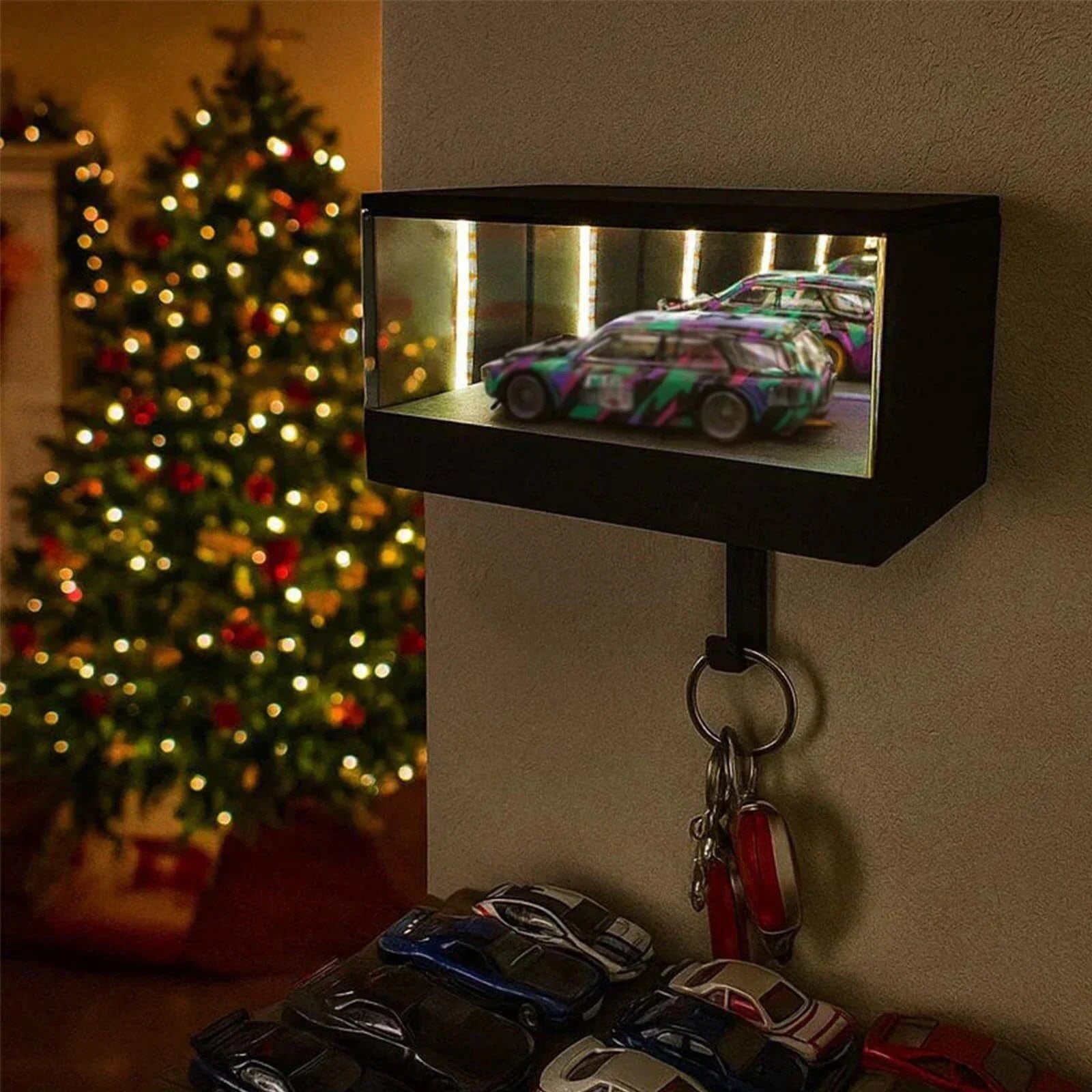 Infinity Garage Keychain Car Luminous Infinite Garage Key Hook LED Light Car Key Hanger For Apartment Home Office Entryway Qme