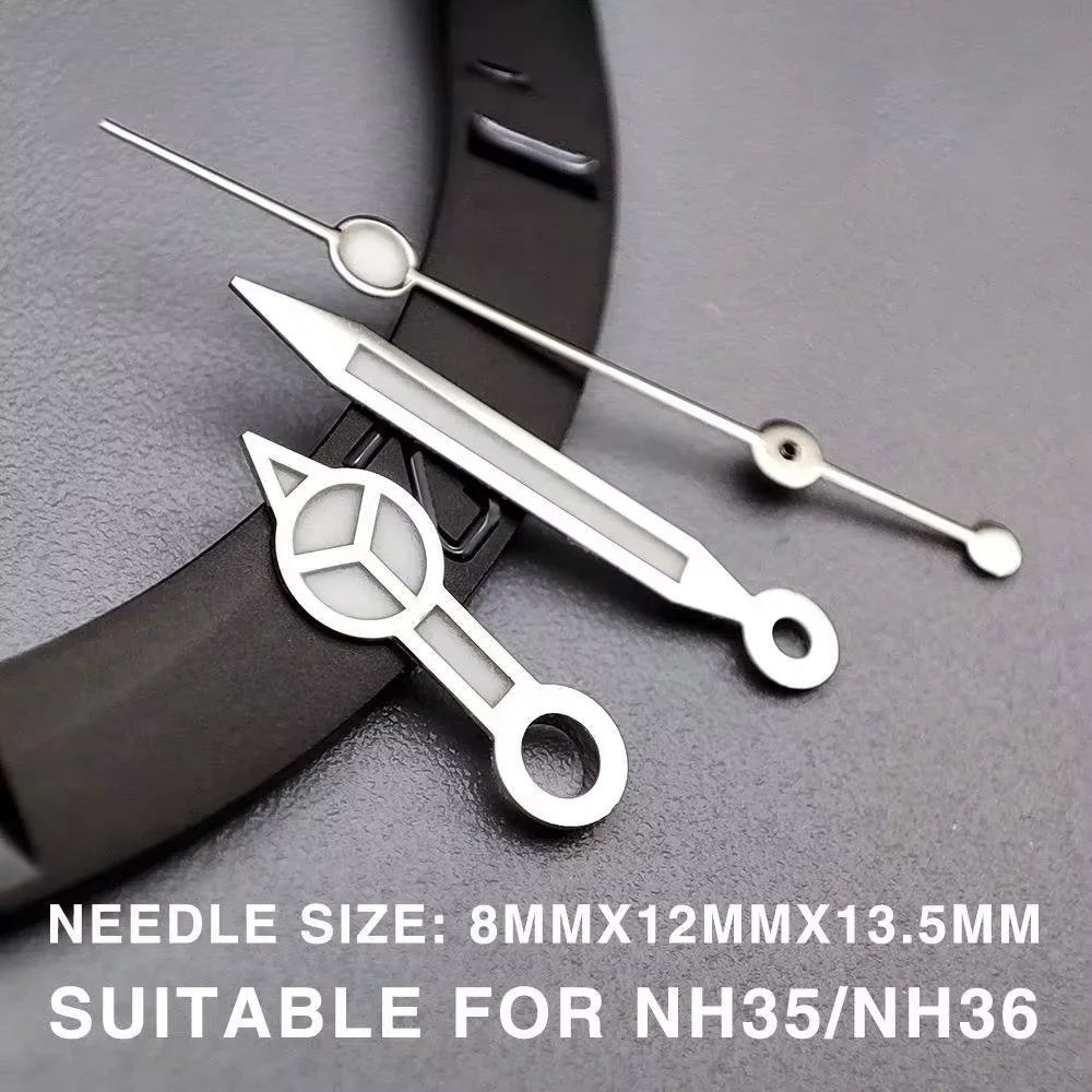 Watch Hands Blue Luminous Hands for NH35 NH36 Movement Watch Accessories Three-Hands Customized 904L VS Clean Japan Watches Qme