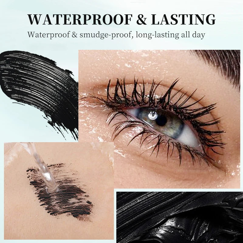 Long Lasting Black Mascara - Intense Length & Volumizing,Waterproof, mudge-Proof,Quick-Dry,Clump-Free,Curling Styling For Bold Qme