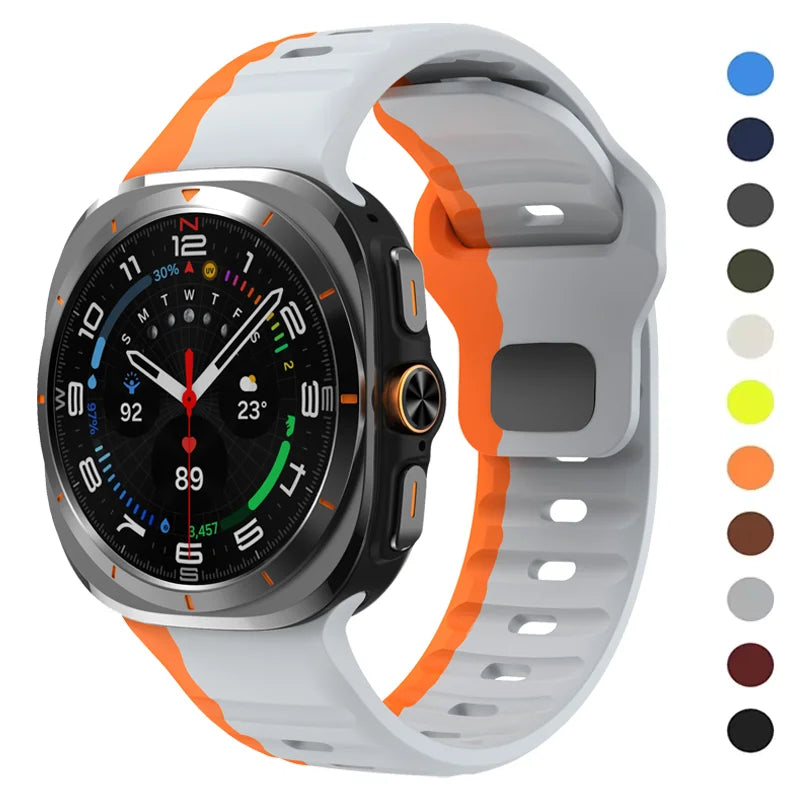 No Gaps Silicone Sport Strap For Samsung Galaxy Watch Ultra 47mm Band For Watch Ultra Replacement Bracelet Watchband Qme