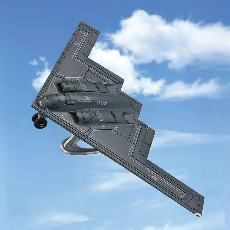 Creative Military Series Building Blocks B2 Stealth Bomber Fighter Helicopter Model Toys For Kids Birthday Gift Qme