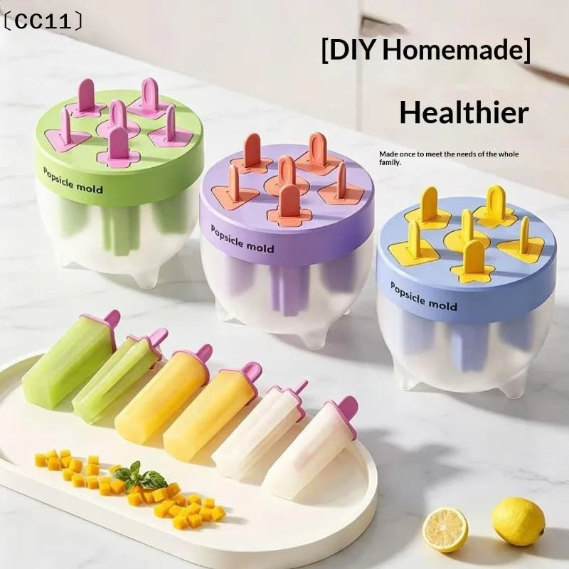 Food Grade Popsicle Mold 6 Cavities Easy Release Homemade Summer Ice Qme