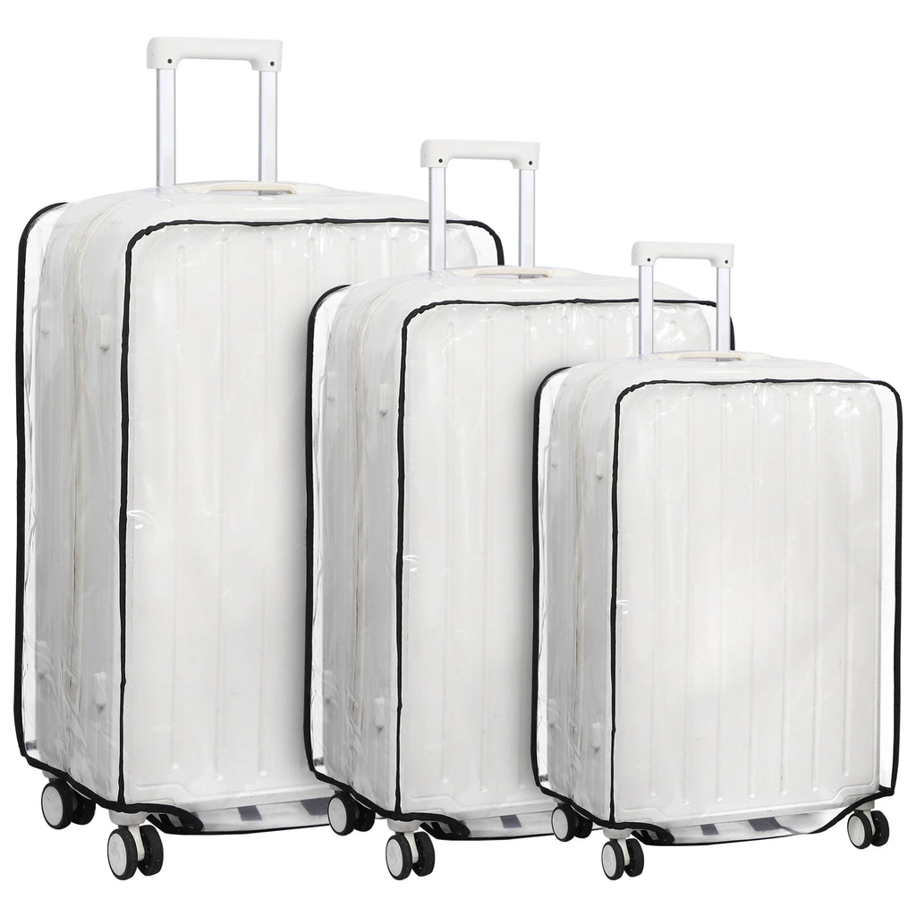 3Pcs Suitcase Cover Protectors PVC Luggage Cover For Suitcases 20/24/28 Inch Transparent Clear Suitcase Cover For Wheeled Trolle Qme 3PCS