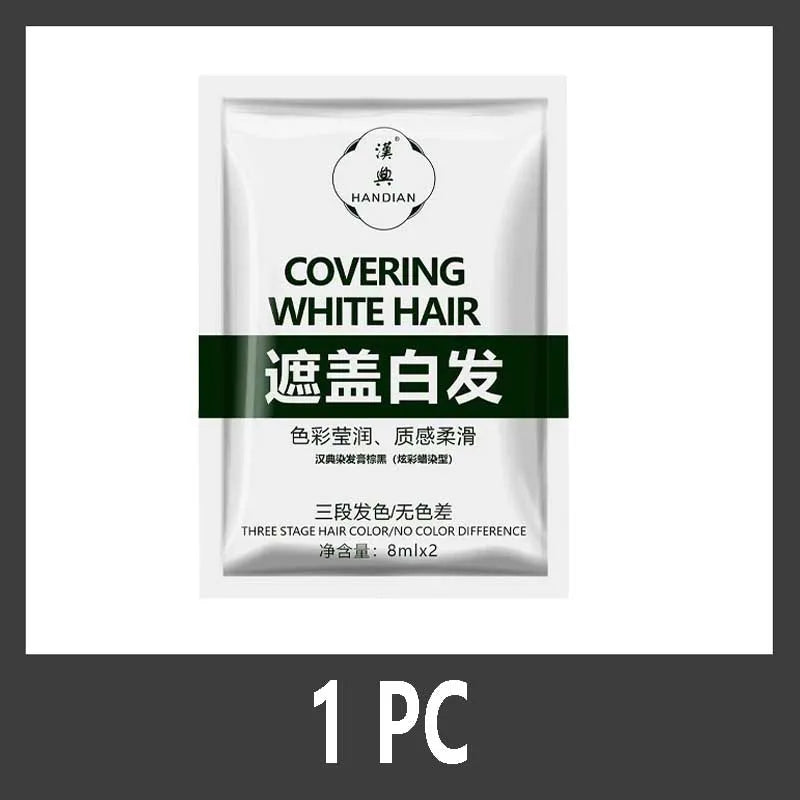 Herbal Anti-grey Treatment Hair Dye Shampoo White To Black Permanent Repair Natural Color Nourish Scalp Hair Care Products Qme 1PC