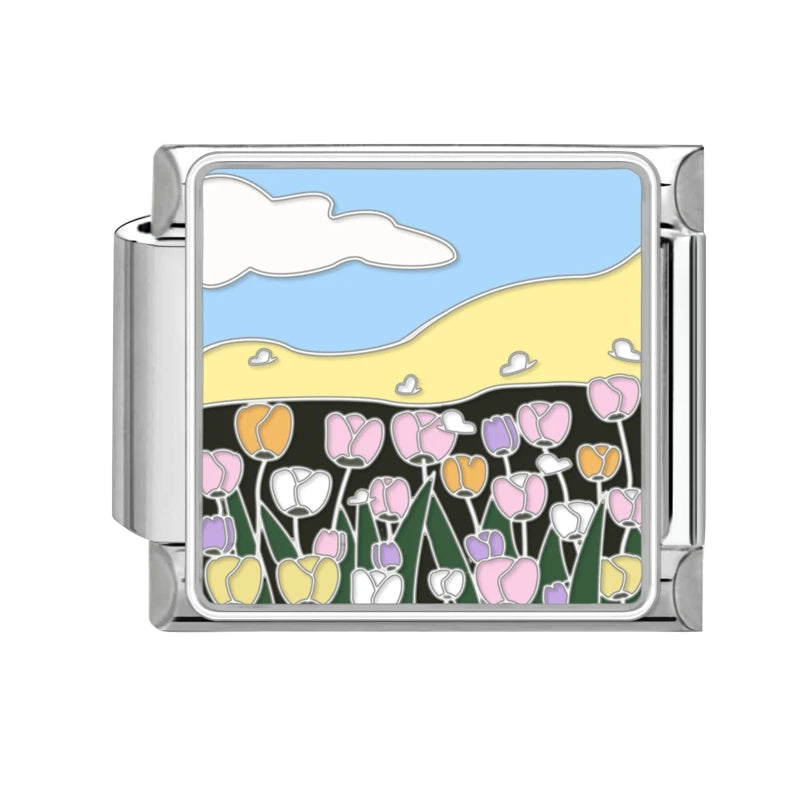 Drop Shipping 2026 Romantic Dreamy Moon Flower Sea Italian Charm