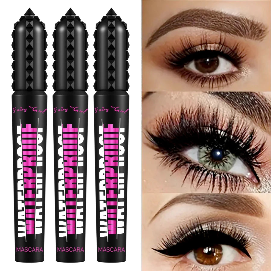 Black Waterproof Mascara All Lengthening Make Up Products Eyelash Qme FG1010-3pcs