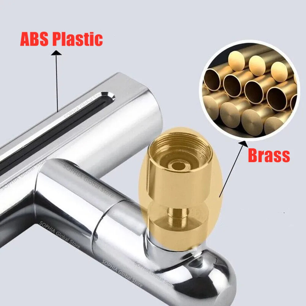Pressurized Kitchen Sink Waterfall Faucet Bubbler Splash-proof 4 Modes Spout Bathroom Basin Tap Extender Water Saving Adapter Qme