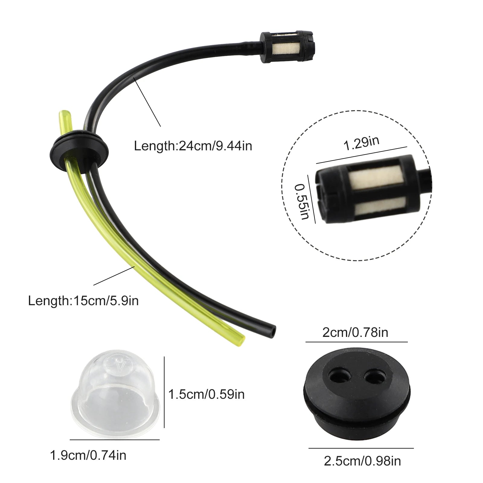 3 Pcs Fuel Hoses With Fuel Filter And Gasket Fuel Pipe Grass Trimmer Fuel Line Fuel Filter Kit Mower Fuel Line Set Qme