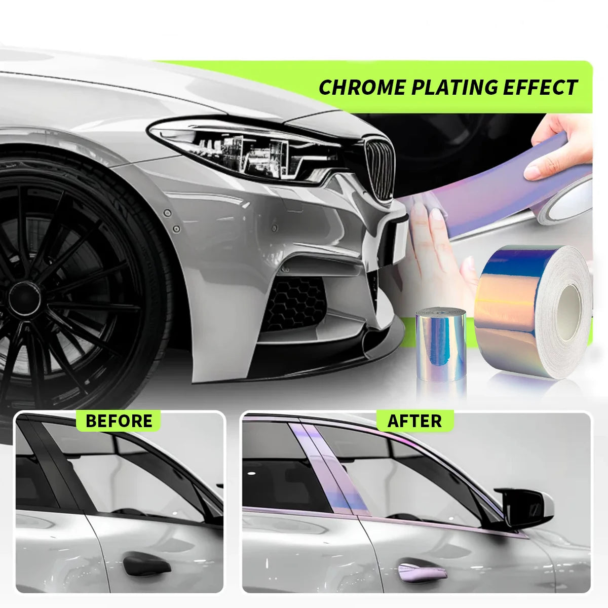 Glossy Colored White Black Pink Vinyl Sticker Self-Adhesive Waterproof Motorcycle Engine Hood Decal Car Design Decoration Qme