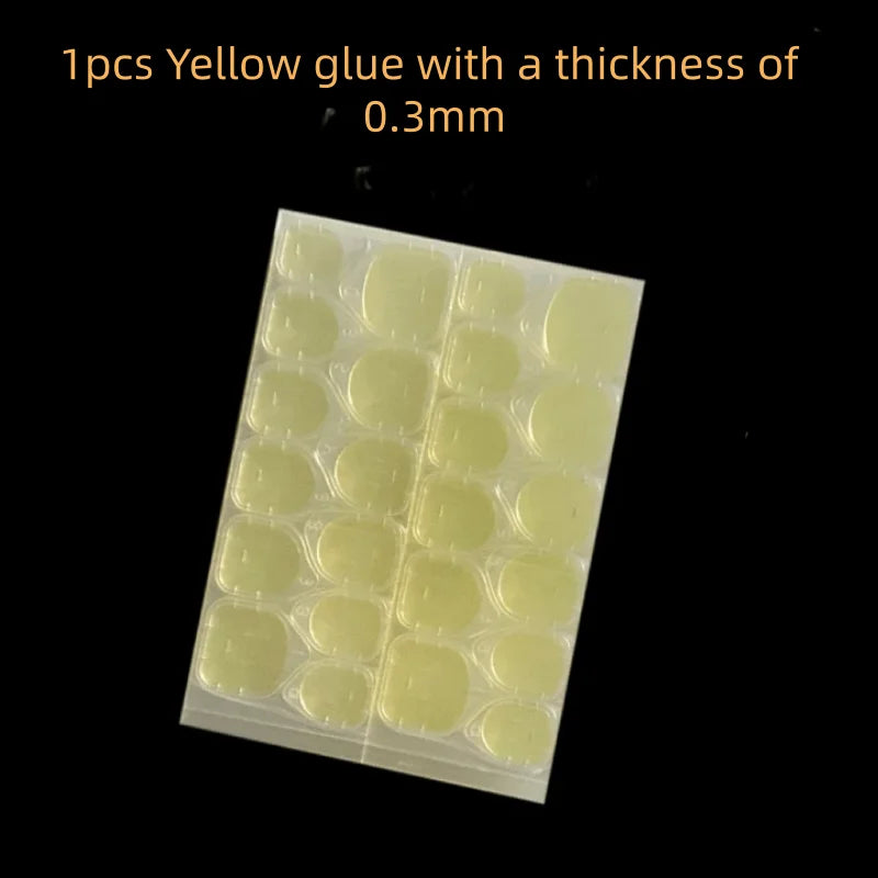 Stick Nail Jelly Double sided Adhesive Transparent Traceless Nail Glue Invisible Wear Nail Sheet Adhesive DIY Tools Qme 1pcs yellow