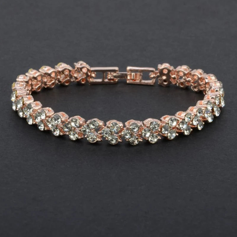 Fashionable Magnetic Gold Chain Crystal Bracelet Women Stylish Female Qme
