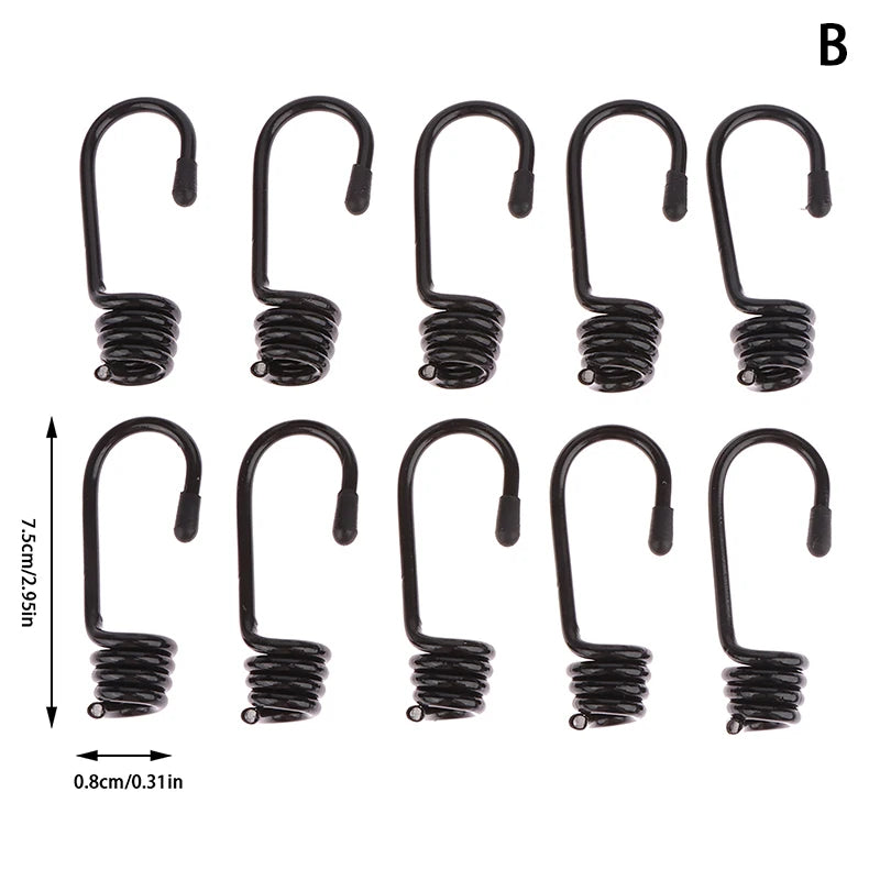 Spiral Hooks Tensioner Marine Shock Cord Bungee Elastic Rope Luggage Qme B