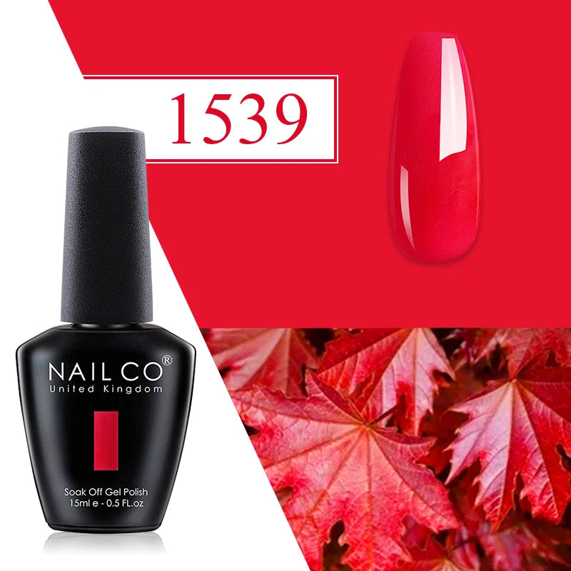 NAILCO Red Gel Nail Polish Wine Purple Semi Permanent Soak Off UV