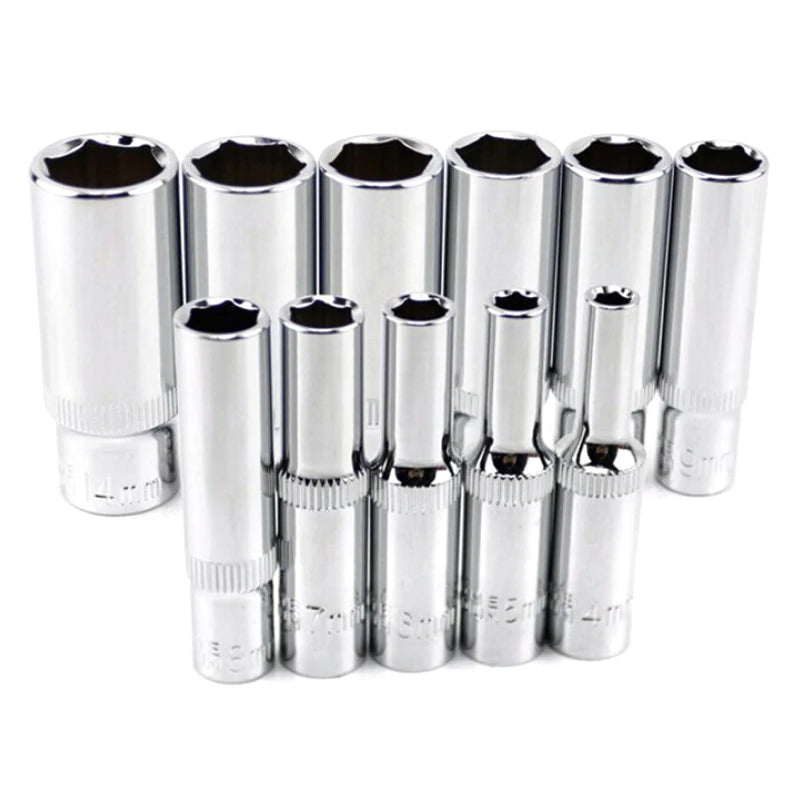 1 4-Inch Drive Metric Long Chrome Socket 6-Point Deep 4- Qme