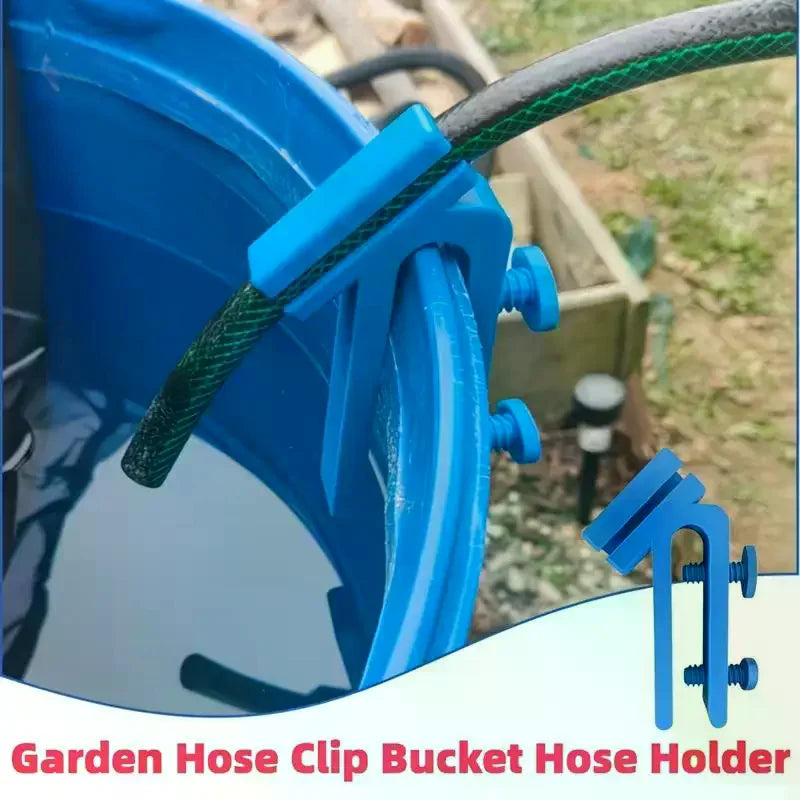 Garden Hose Holder Bucket Edge Clip Secure Water Storage Compatible Qme