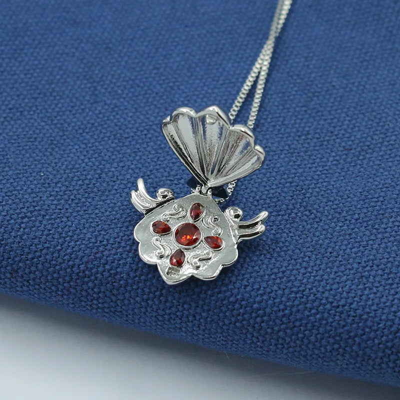 Seven Princess Shell Necklace Cosplay Anime Mermaid Melody Pichi Pichi Pitch Women Pendant Neck Decoration Jewelry Festival Gift Qme Red