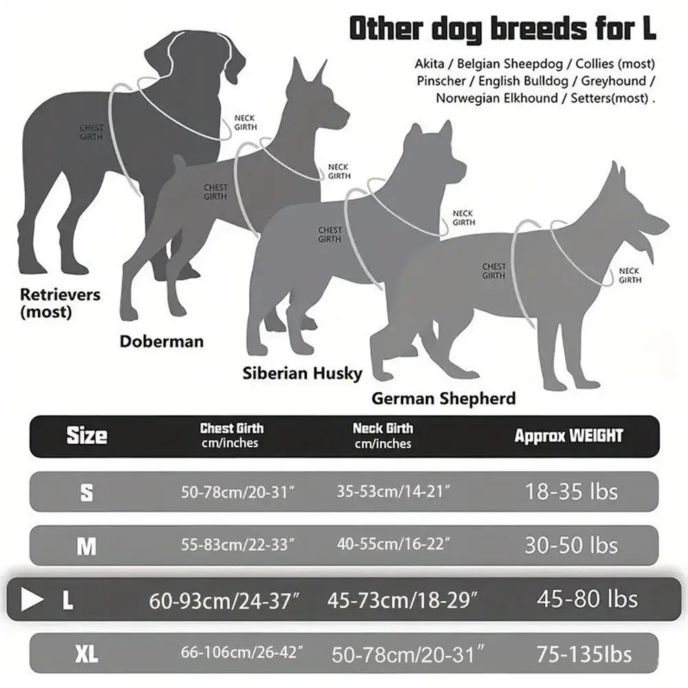 Dog Harness Metal Buckle Dog Training Harness Vest Adjustable Collar For Medium Large Outdoor Rescue Hunting Tasks Search Qme as shown XL China Mainland