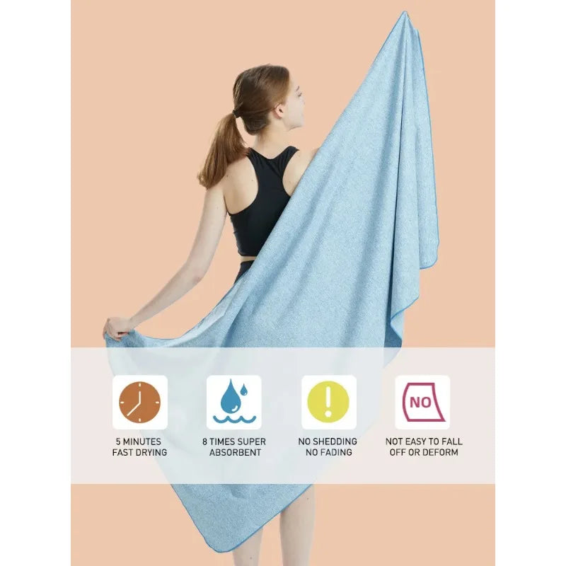 Microfiber Gym Towel Quick Dry Silver Ion Odor Resistant Fast Qme