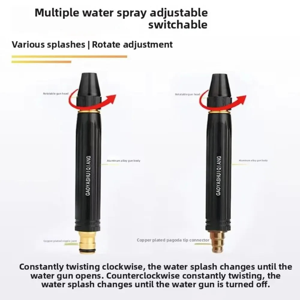 Universal High Pressure Car Wash Gun Easy Install on Water Pipe Multipurpose Tool for Household Cleaning and Plant Irrigation Qme