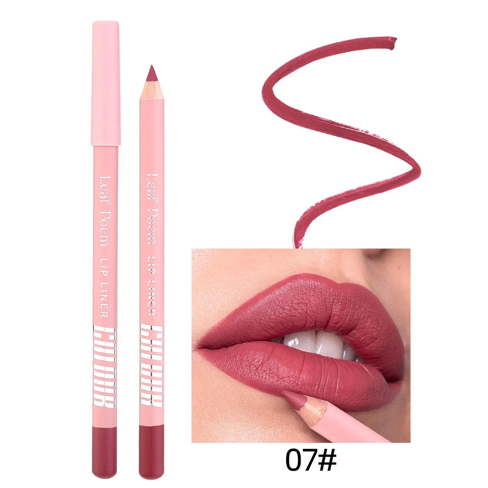 Nude Pink Lipliner Pencil Long-lasting Waterproof Red Brown Lip Contour Sculpt Pen Blendable High Pigmented Lipstick Makeup Qme 07