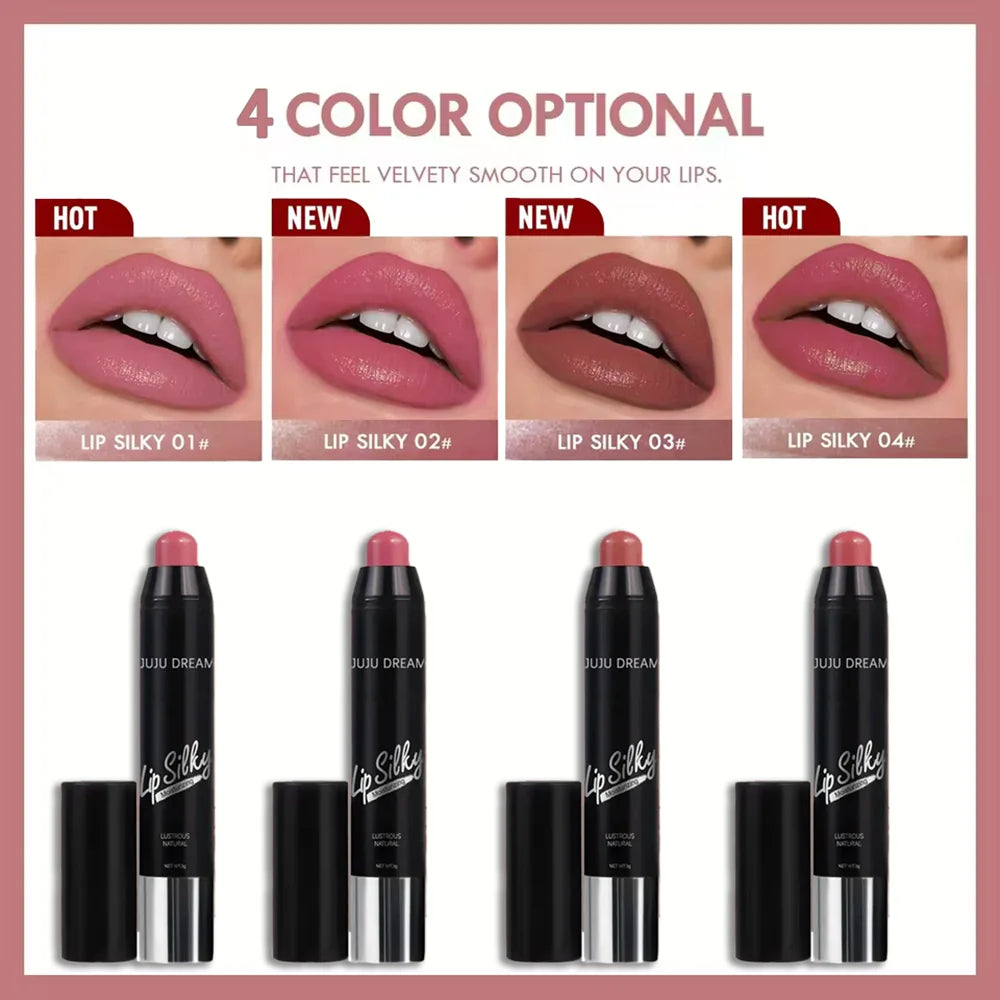 Matte 4-Color Lipstick Pen Waterproof Long-lasting Easy Apply Qme 4 COLORS SET