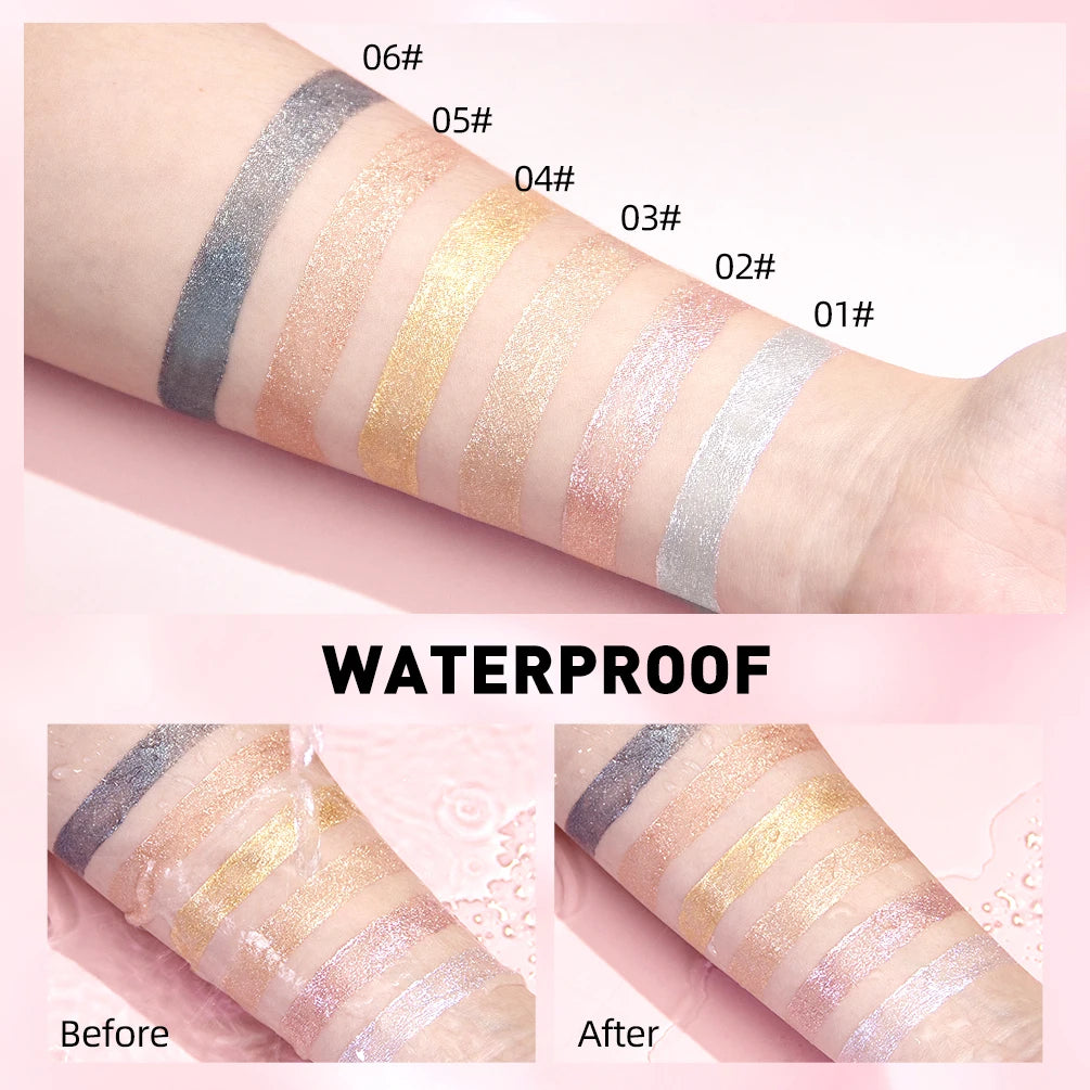 QIBEST Metallic Glitter Liquid Lipstick Makeup Waterproof Lip Gloss Long-lasting Shimmer Metal Diamond Lip Glaze Tint Charming Qme