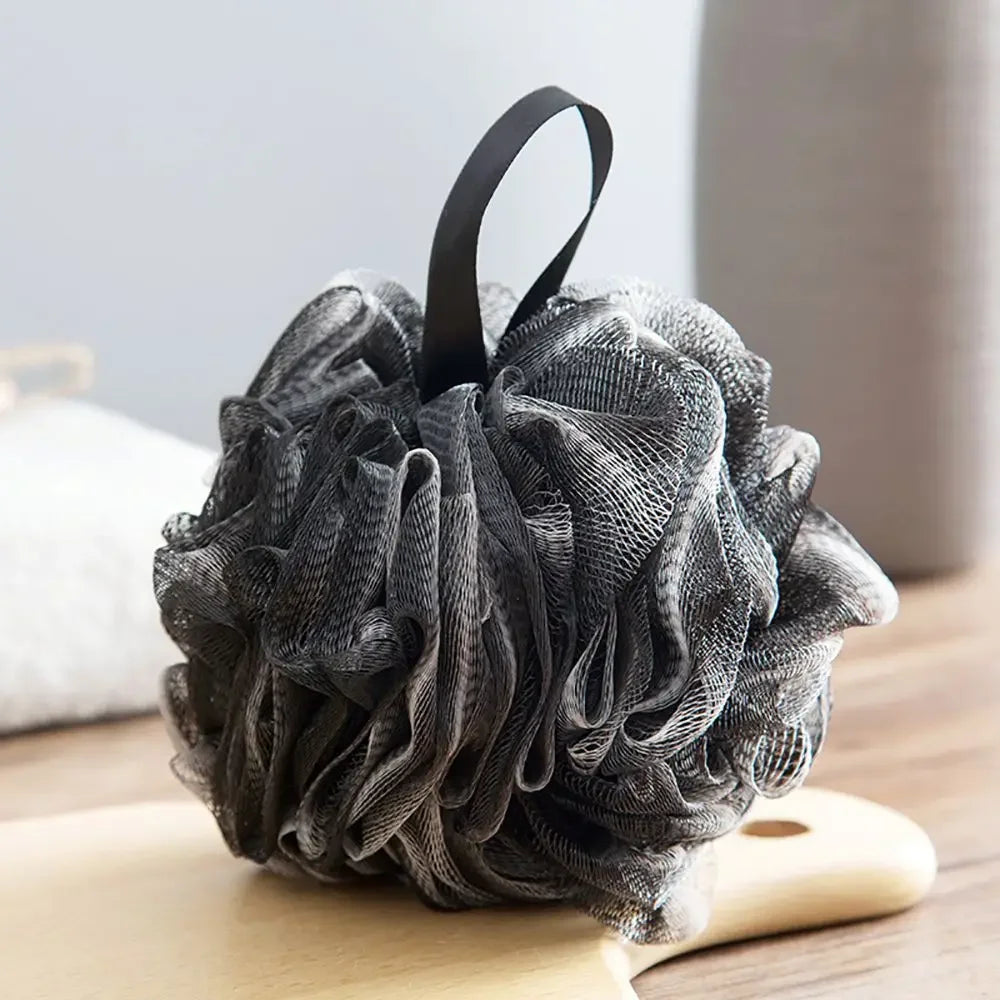 Soft Shower Mesh Foaming Sponge Exfoliating Scrubber Black Bath Qme 2PCS black