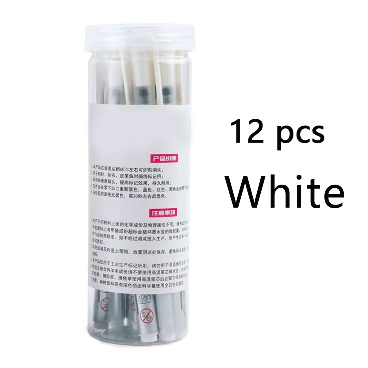 12 Pieces Heat Erasable Fabric Markers Pens Set for Sewing DIY Dressmaking Tailors Chalk Accessories Qme 12 pcs white