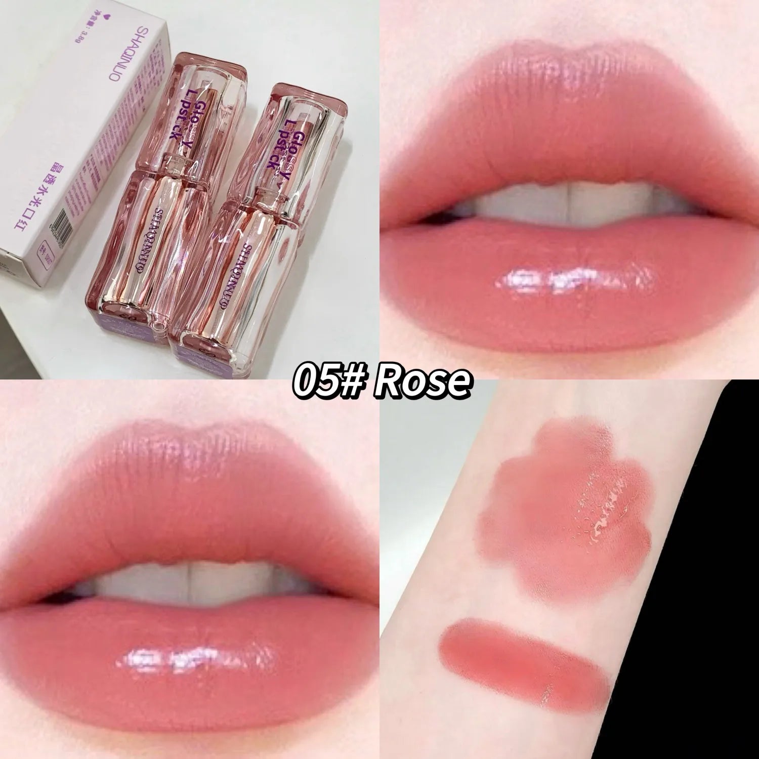 SHAQINUO Mirror Water Gloss Lipstick Silky Moisturizing Long-lasting Qme S9007-5