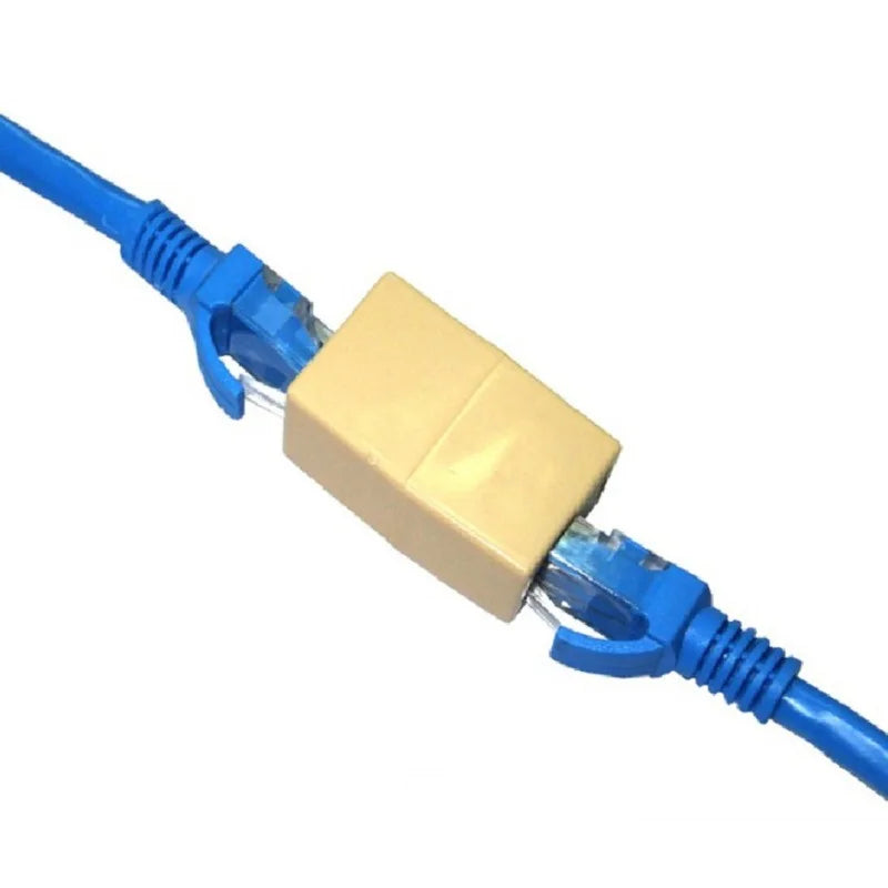 50PCS Network 8P8C Dual Connector 2-Wire 8-Core Cat5 Ethernet RJ45 Female to Female Straight Through Adapter Qme A